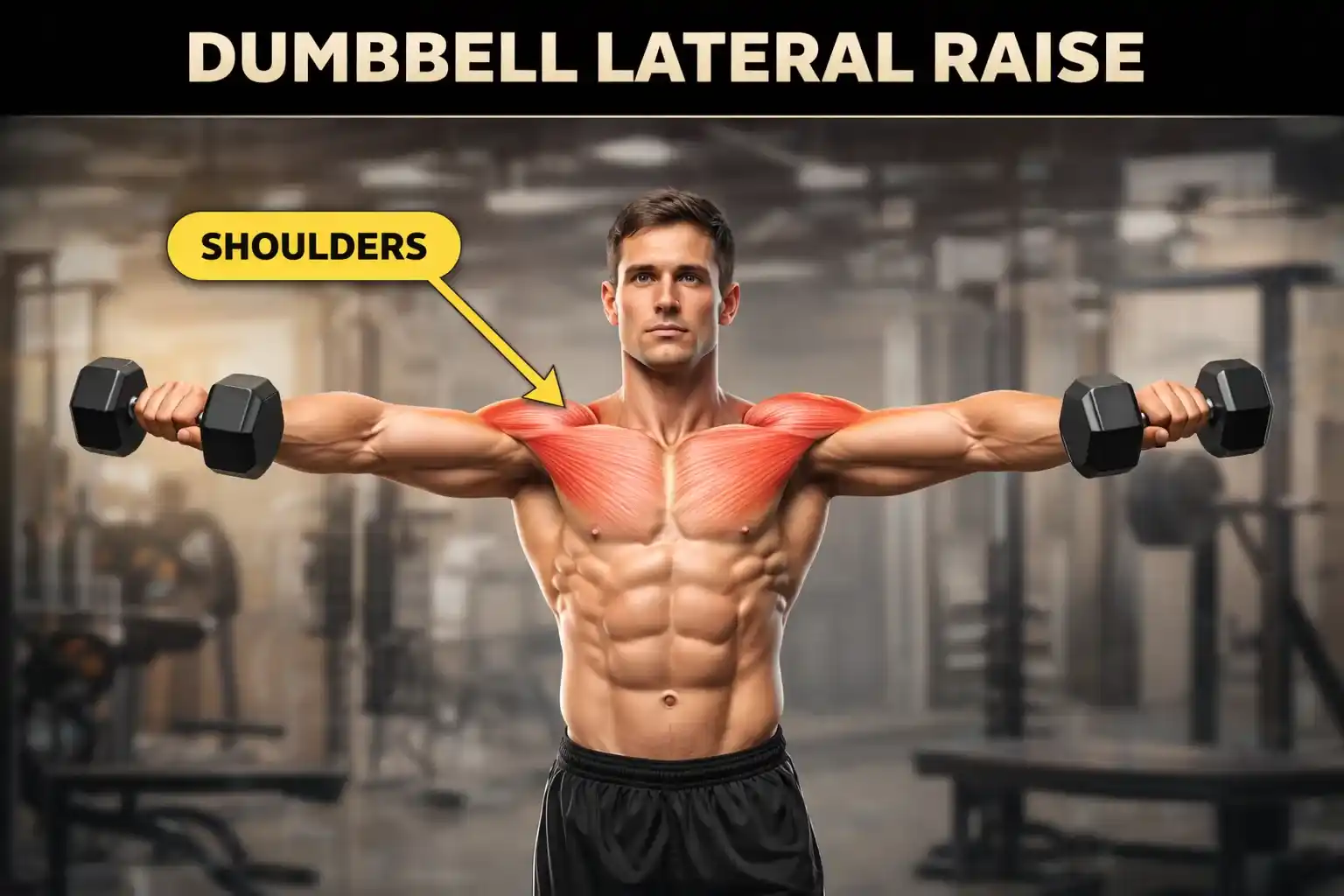 Dumbbell Lateral Raise — แสดงการยกแขนออกด้านข้างระดับไหล่
