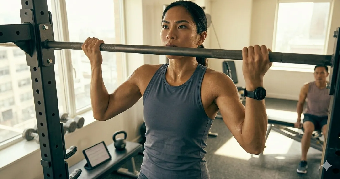 Wide Grip Pull-Up — แสดงการจับบาร์กว้างมากกว่าหัวไหล่ชัดเจน แล้วดึงตัวขึ้น