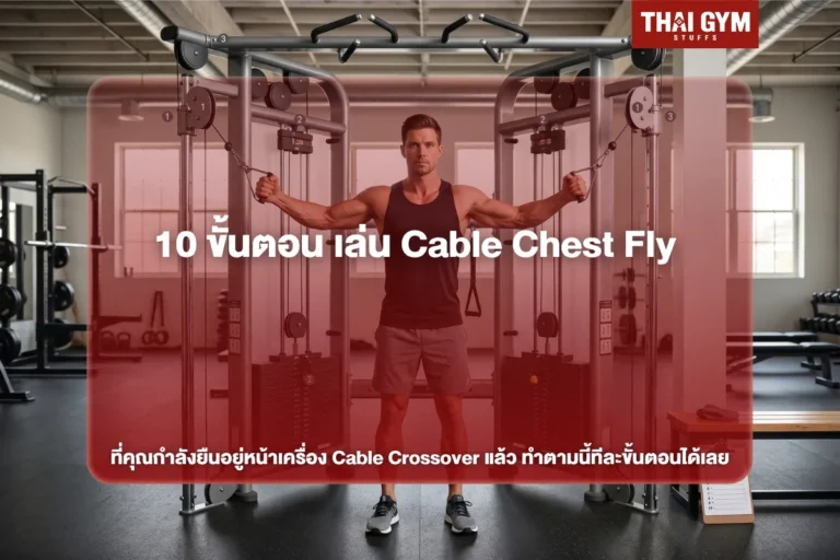 10 ขั้นตอน เล่น Cable Chest Fly ที่คุณกำลังยืนอยู่หน้าเครื่อง Cable Crossover แล้ว ทำตามนี้ทีละขั้นตอนได้เลย