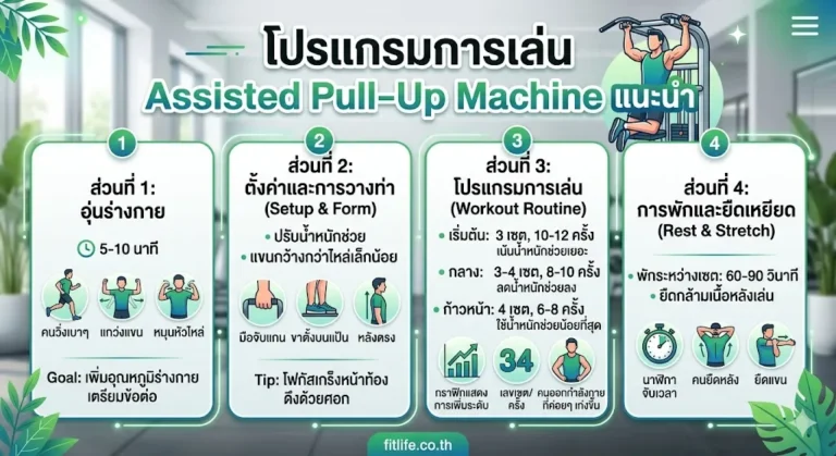 โปรแกรมการเล่น Assisted Pull-Up Machine แนะนำ