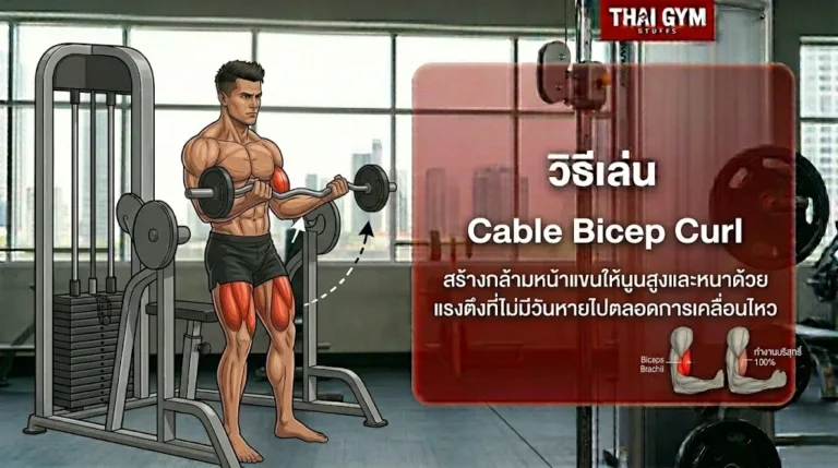 วิธีเล่น Cable Bicep Curl สร้างกล้ามหน้าแขนให้นูนสูงและหนาด้วยแรงตึงที่ไม่มีวันหายไปตลอดการเคลื่อนไหว
