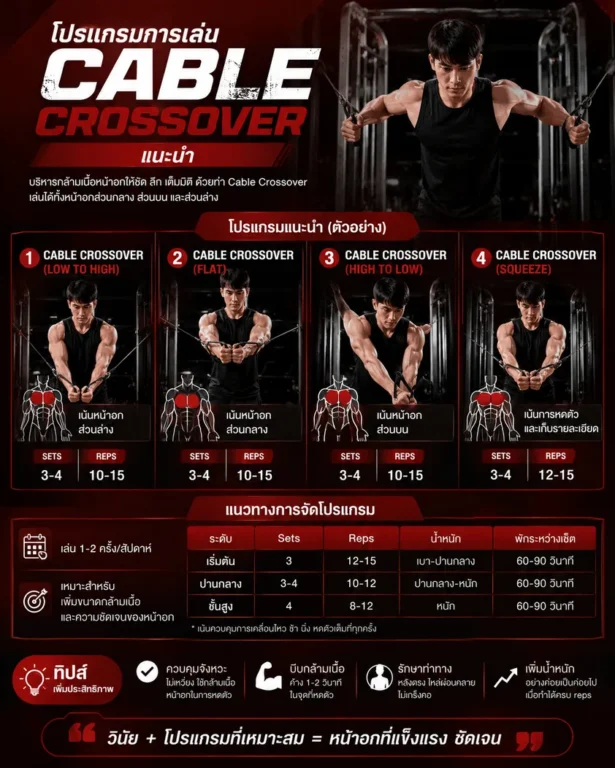 โปรแกรมการเล่น Cable Crossover แนะนำ