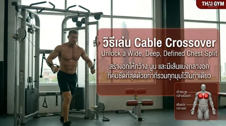 วิธีเล่น Cable Crossover สร้างอกให้กว้าง นูน และมีเส้นแบ่งกลางอกที่คมชัดที่สุดด้วยท่าที่รวมทุกมุมของอกไว้ในท่าเดียว