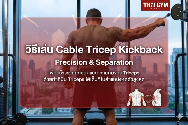 วิธีเล่น Cable Tricep Kickback สร้างรายละเอียดและความคมของ Triceps ด้วยท่าที่บีบ Triceps ได้เต็มที่ในตำแหน่งหดตัวสูงสุด
