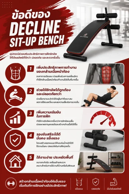 ข้อดีของ Decline Sit-Up Bench