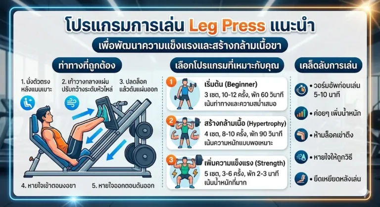 โปรแกรมการเล่น Leg Press แนะนำ
