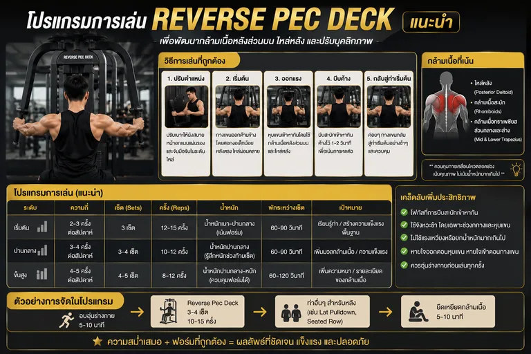 โปรแกรมการเล่น Reverse Pec Deck แนะนำ