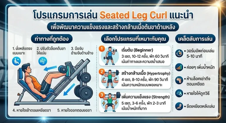 โปรแกรมการเล่น Seated Leg Curl แนะนำ