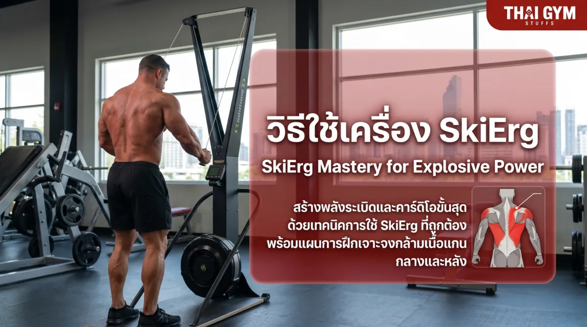 วิธีเล่น Ski Erg Machine สร้างความแข็งแรงของ | Thaigymstuffs