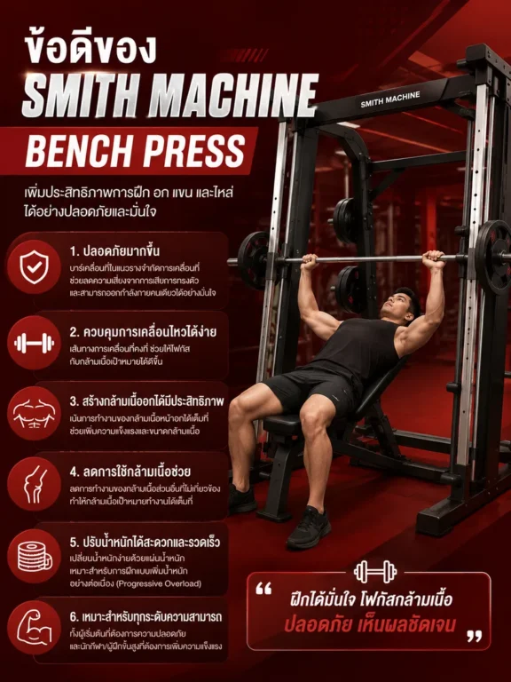 ข้อดีของ Smith Machine Bench Press