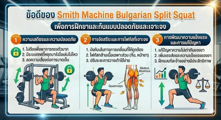 ข้อดีของ Smith Machine Bulgarian Split Squat