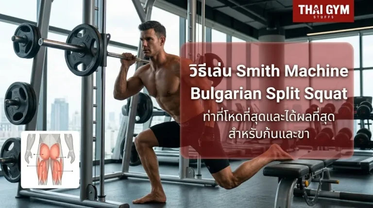 วิธีเล่น Smith Machine Bulgarian Split Squat ท่าที่โหดที่สุดและได้ผลที่สุดสำหรับก้นและขา
