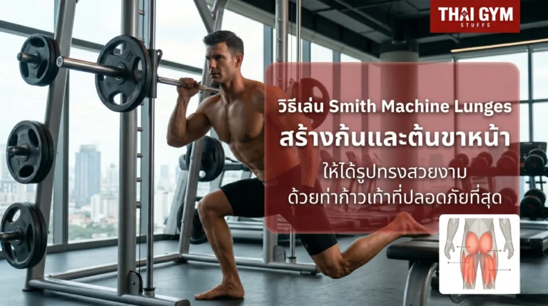 วิธีเล่น Smith Machine Lunges สร้างก้นและต้นขาหน้าให้ได้รูปทรงสวยงามด้วยท่าก้าวเท้าที่ปลอดภัยที่สุด