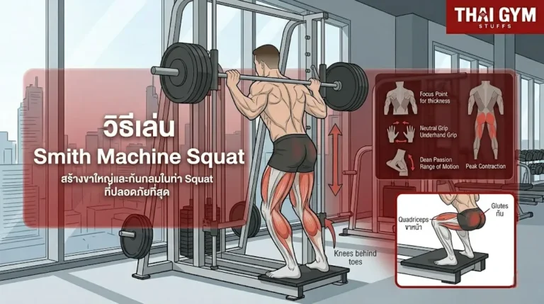 วิธีเล่น Smith Machine Squat สร้างขาใหญ่และก้นกลมในท่า Squat ที่ปลอดภัยที่สุด