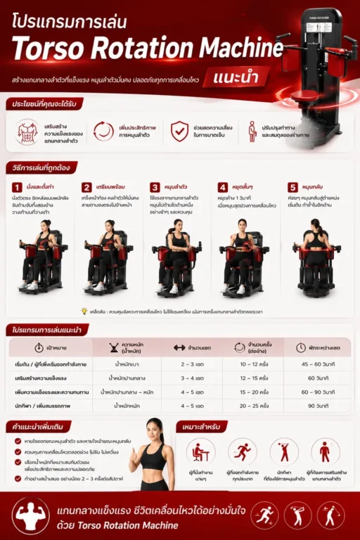 โปรแกรมการเล่น Torso Rotation Machine แนะนำ